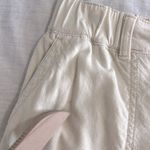Anthropologie PILCRO Linen Blend Wide Leg Pants Cargo Y2K Baggy Pants Size Large White Photo 7