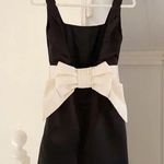 ABS Allen Schwartz Collection Vintage Y2K Satin Bow Back Mini Dress Black Size 6 Photo 5