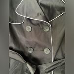 Wet Seal Vintage deadstock black satin trench coat, size large Photo 1