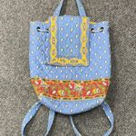 Vera Bradley Retired Quilted Backpack Yellow Blue Classic Paisley Cotton Cute Photo 0