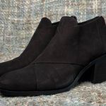Eileen Fisher Ember Leather Block Heel Ankle Boots in Black Tumbled Nubuck Photo 1