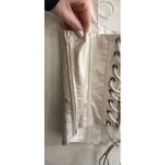 Dolls Kill Widow Corset Top Size XS Ivory Forgotten Love Lace Up Boned Satin  NWT Photo 4