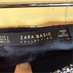 ZARA NWT  Women's Blue Tweed Mini Skirt Size Large Gem Applique‎ Fringe Pockets Photo 3