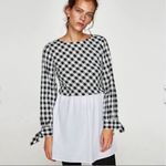 ZARA  Plaid Block Gingham Black & White Mini Dress Photo 10