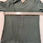Open Edit  Green Henley Bodysuit | Size Large | Long Sleeve Organic Cotton Blend Photo 9