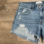 Abercrombie & Fitch Mid Rise Boyfriend Distressed Blue Jean Shorts Size 28 Photo 1