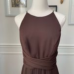 Wtoo Chocolate Brown Formal Gown Bridesmaid Dress Open Back Halter 6 Photo 2