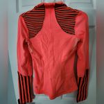 Lululemon  Stride Jacket Neon Coral Orange Striped Define Forme Zip Up Jacket 2 Photo 6