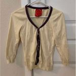 Unique Vintage 3 for $15! Vintage Yellow cream Cardigan sweater with purple trim Photo 0