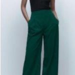 ZARA  Hunter Green Women’s Straight Leg Trousers Size Extra Small Photo 1