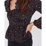 Madewell  • Silk Ruffle-Hem Wrap Top in Starry Night Photo 18