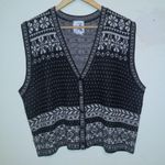 Vintage JK America Fair Isle Sweater Vest-Size 14/16-Nordic-Button Up-Boxy- Photo 0