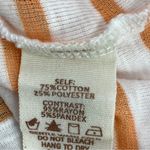 Hem & Thread  Striped Slub Knit Short Ruffle Sleeve T-shirt White Orange Large Photo 9