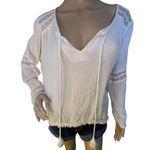 Katie’s Kloset Cream Lightweight Long Sleeve Boho V Photo 0