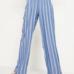 Old Navy NWT Blue White Striped High-Waisted Linen-Blend Wide-Leg Pants Photo 0