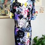 Patrizia Pepe Designer Graphic Stretchy Bodycon Dress size 10 Medium Purple Photo 0