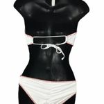 Xhilaration Red White Blue Crochet Bikini Set D/DD Top Medium Bottoms Photo 4