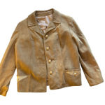 Vintage 60s Highlander Camel Tan Suede Blazer Jacket Womens Preppy Western 12 Photo 0