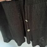 Wooden Ships  Black Knit Cardigan Sweater Size Small Medium Mohair Wool Blend Photo 3