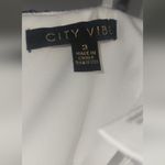 City Vibe NWT Sequin Spaghetti Strap Two-Piece Dress Silver/White Size 3 Photo 6