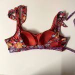 Modcloth Red Floral Tie Strap Swim Suit Top EUC Size XL Photo 6