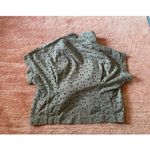 Magaschoni olive green eyelet open front short sleeve cotton cardigan blouse Photo 5