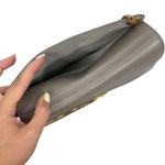 Donna Karan Malverne Leather Suede Crossbody Bag In Cloud Grey Gold Photo 11