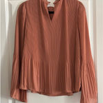Naked Zebra  Rust Ruffle Neck Bell Sleeve Blouse Rust Orange Clay Photo 0