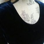 Navy Blue Velvet / Velour Short Sleeve Dress Size M Photo 1