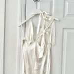 Majorelle Ivory White Averie Floral Jacquard Satin Midi Slip Drape Neck Dress XL Photo 8