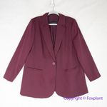 Eloquii New!  Wide Belt Single Breasted Blazer‎ burgundy, size 16 Photo 4