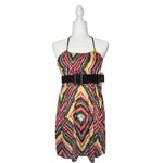 XOXO NWT Y2K‎  M Babydoll Dress Wide Belt Halter Top Stretch Tunic Made In USA Photo 2