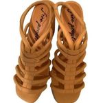 Free People  Strappy Mustard Orange Heels Photo 0
