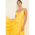 Hutch Yellow Bustier Tiered Midi Dress Size 6 NWT Photo 3