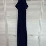 CHAPS Navy Cold Shoulder Evening Gown Photo 2