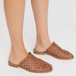 Free People  Mirage Woven Leather Flat Sandals in Brown EU Size 37 Photo 0