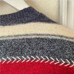 Liz Claiborne BOGO Vintage 90s Y2K Ribbon Bow Striped Red White Blue USA Sweater Photo 3