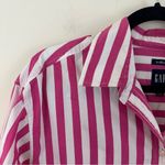 Gap  100% Organic Cotton Button-Back Big Shirt Pink and White Medium Tall Photo 3