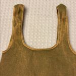 Free People NEW!  HAPPINESS RUNS SQUARE NECK Ribbed Crop Top XS/S Gold Green Tan Photo 7