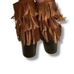 Freebird Booties Women's Size 8 Brown Suede Fringe Western Heeled Belle Style Brown Photo 5