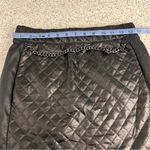 Lyla Renai Quilted Black Vegan Leather Mini Skirt Chain Detail Women’s Size S Photo 4