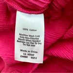 Talbots Bright Pink Ruffle Cotton Crepe Jumpsuit Vacation Summer Coverup Size L Photo 9