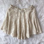 Free People NWT  beach circle town ivory crochet skirt L Photo 1