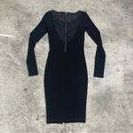 Alice + Olivia Elegant Black Long Sleeve Mesh Dress XS Photo 3