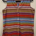 FIG AND FLOWER Multicolor Striped Sleeveless Blouse Multi Size M Photo 0