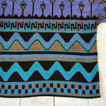 Vintage Elsa Phillips made in USA purple blue no size tag sweater Photo 13