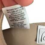 Kathy Che Vintage Tan 3/4 Sleeve Crew Neck Pleated Lightweight Button Up Size S4 Photo 5