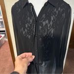 Miss Me  Sheer‎ Black Lace Blouse w. Silver Embellishments Size Medium Photo 11