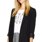 Talula  Aritzia Kent Navy Notched Lapel Open Front Blazer Suit Jacket Women's 10‎ Photo 0