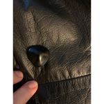 charles klein leather trench coats woman’s large paisley long jacket black Photo 8